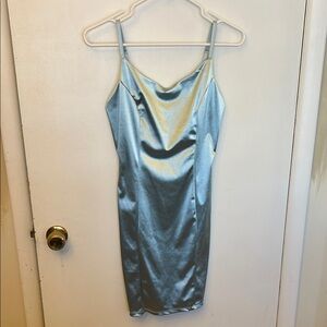 Iris Sleek Blue Slip Dress Medium